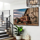 Quadro Trator Antigo E Galpão Velho