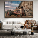 Quadro Trator Antigo E Galpão Velho
