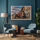 Quadro Trator Antigo E Galpão Velho