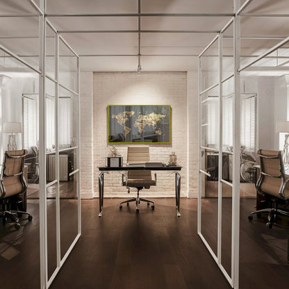 Quadro Mapa Mundi 3D Dourado Black