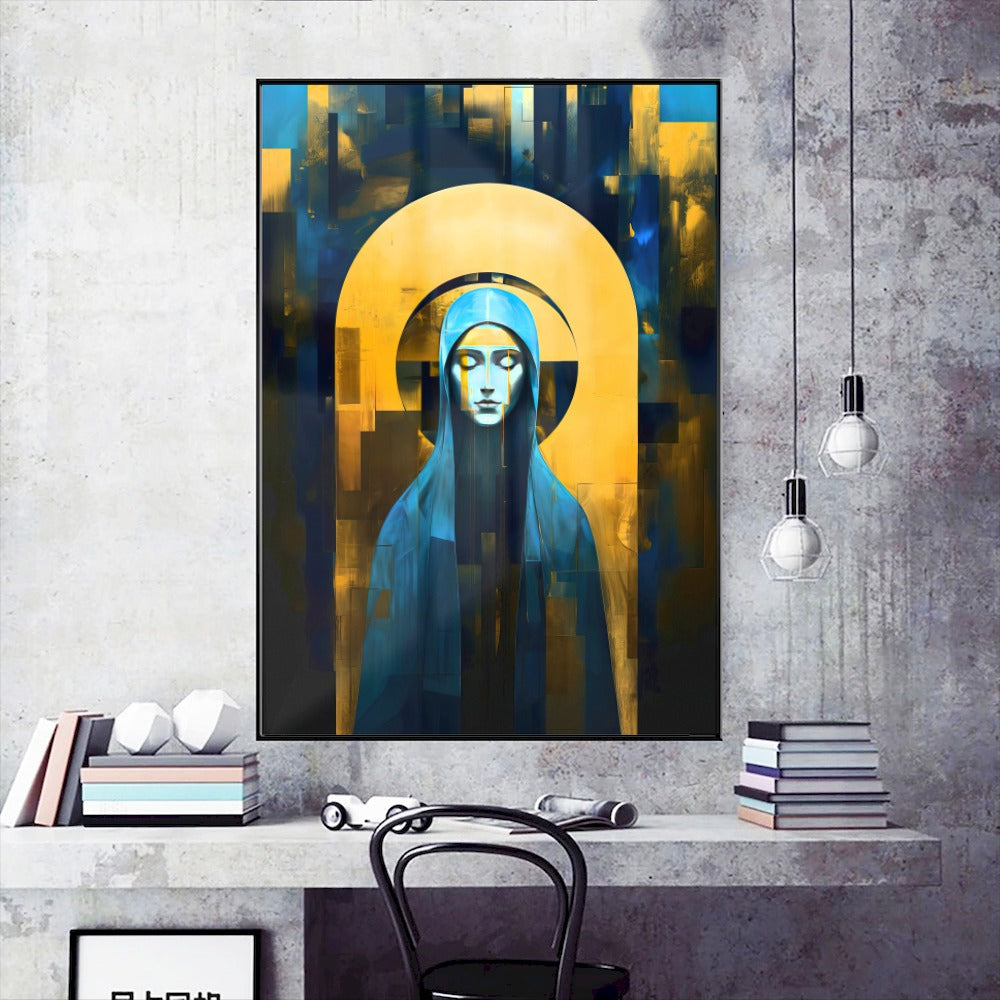Quadro Ave Maria Mãe De Jesus Abstrato