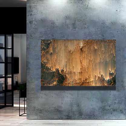 Quadro Abstrato Chuva Gold