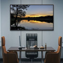 Quadro Açude E Pôr Do Sol Na Fazenda