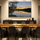 Quadro Açude E Pôr Do Sol Na Fazenda