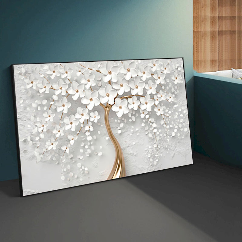 Quadro Árvore Tronco Dourado