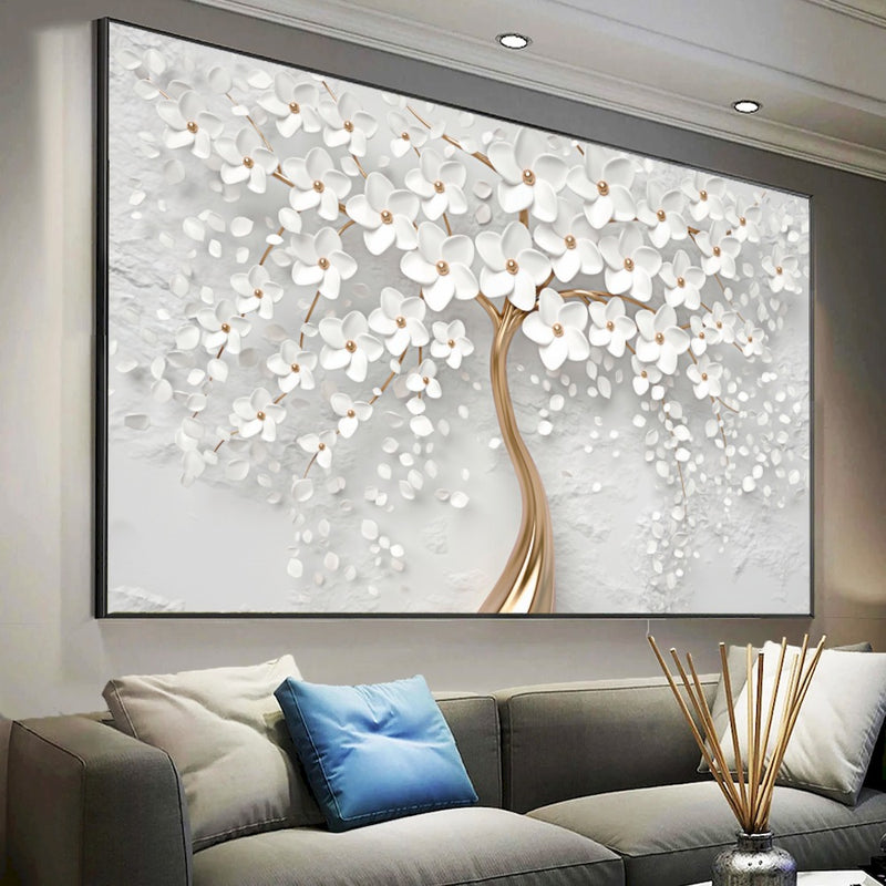 Quadro Árvore Tronco Dourado