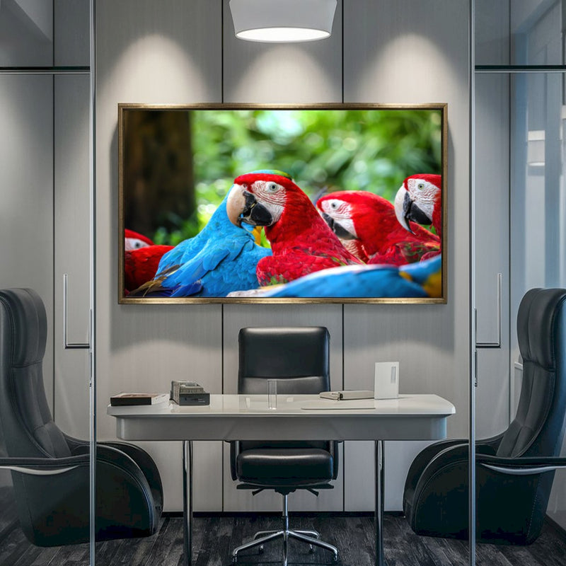 Quadro Bando Araras Azul