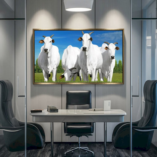 Quadro Boi Nelore Pasto Verde