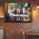 Quadro Cavalos No Riacho