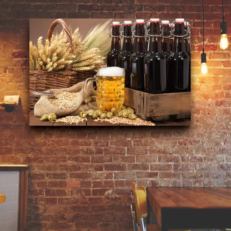 Quadro Cevada E Cerveja Artesanal