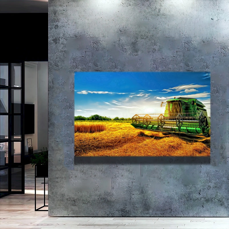 Quadro Colheitadeira Jd Estilo Pintura Moderna