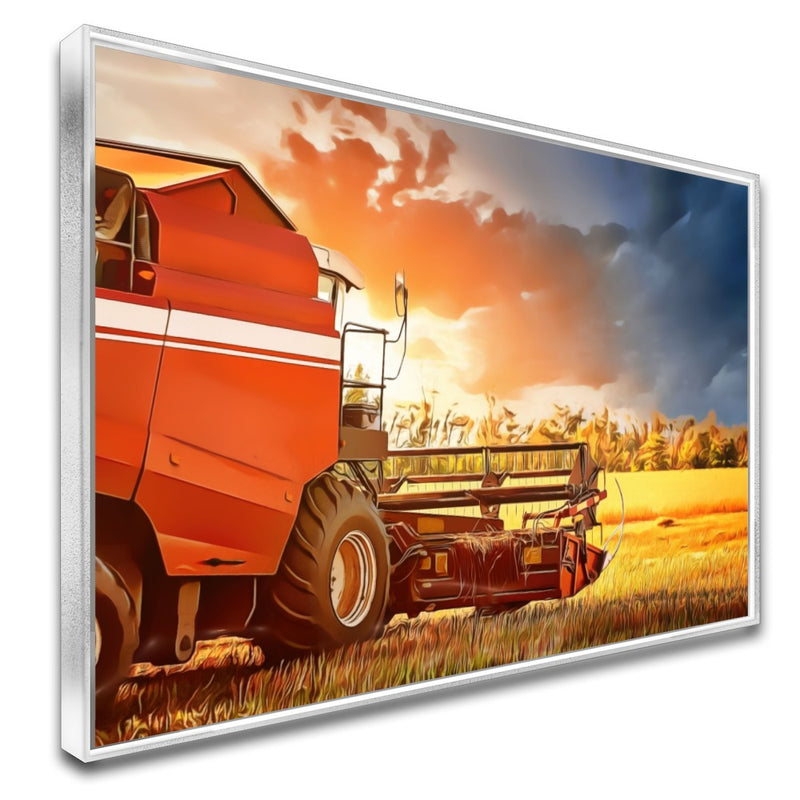 Quadro Colheitadeira Mf Estilo Pintura