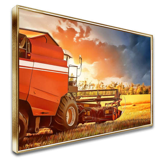 Quadro Colheitadeira Mf Estilo Pintura