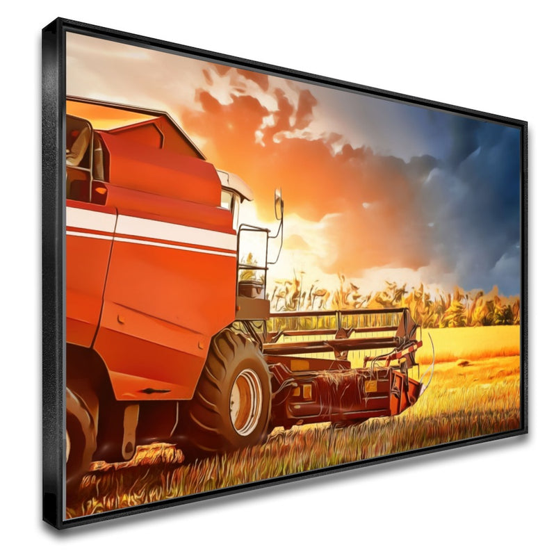 Quadro Colheitadeira Mf Estilo Pintura
