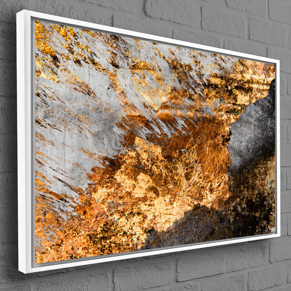 Quadro Decorativo Abstrator Cor De Ouro