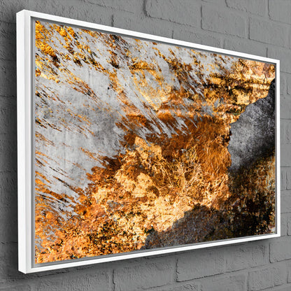 Quadro Decorativo Abstrator Cor De Ouro