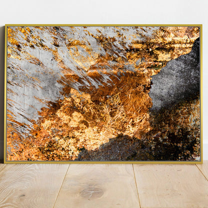 Quadro Decorativo Abstrator Cor De Ouro