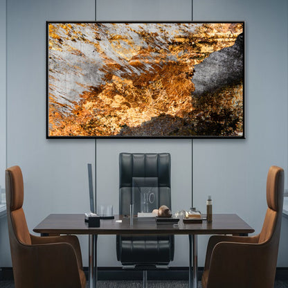 Quadro Decorativo Abstrator Cor De Ouro