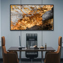 Quadro Decorativo Abstrator Cor De Ouro