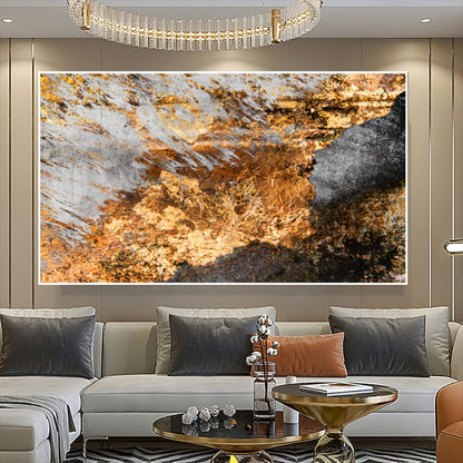 Quadro Decorativo Abstrator Cor De Ouro