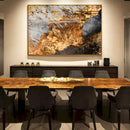 Quadro Decorativo Abstrator Cor De Ouro