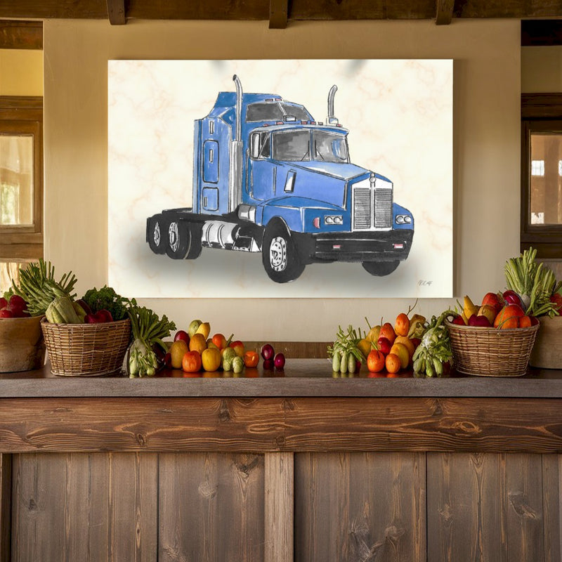 Quadro Desenho Caminhão Americano