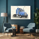 Quadro Desenho Caminhão Americano