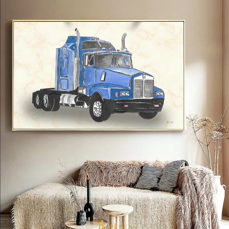 Quadro Desenho Caminhão Americano