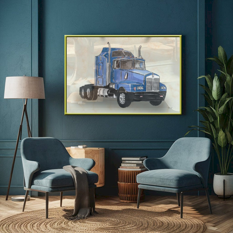 Quadro Desenho Caminhão Americano