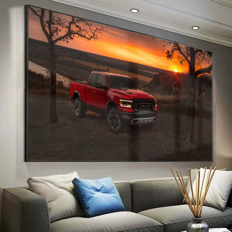 Quadro Dodge Ram Vermelha Sítio