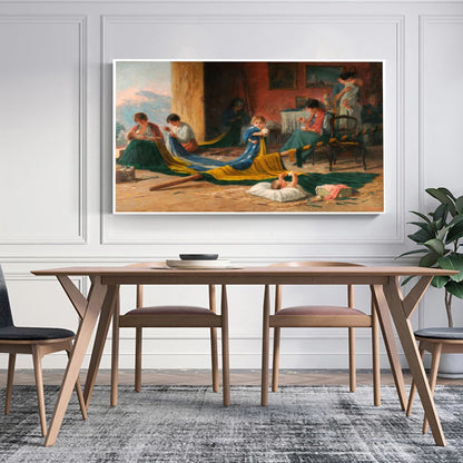 Quadro Estilo Pintura Familia Patriota Antigamente