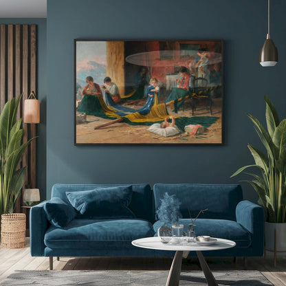 Quadro Estilo Pintura Familia Patriota Antigamente