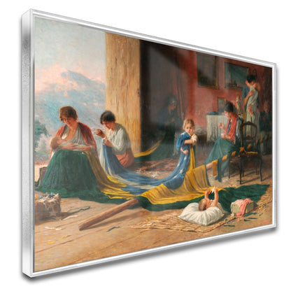 Quadro Estilo Pintura Familia Patriota Antigamente