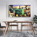 Quadro Fazenda E Trator Vintage Estilo Pintura