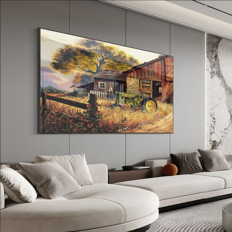 Quadro Galpão E Trator Jd Vintage
