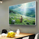 Quadro Jesus Abençoando Gado Pastando