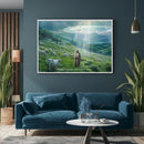 Quadro Jesus Abençoando Gado Pastando