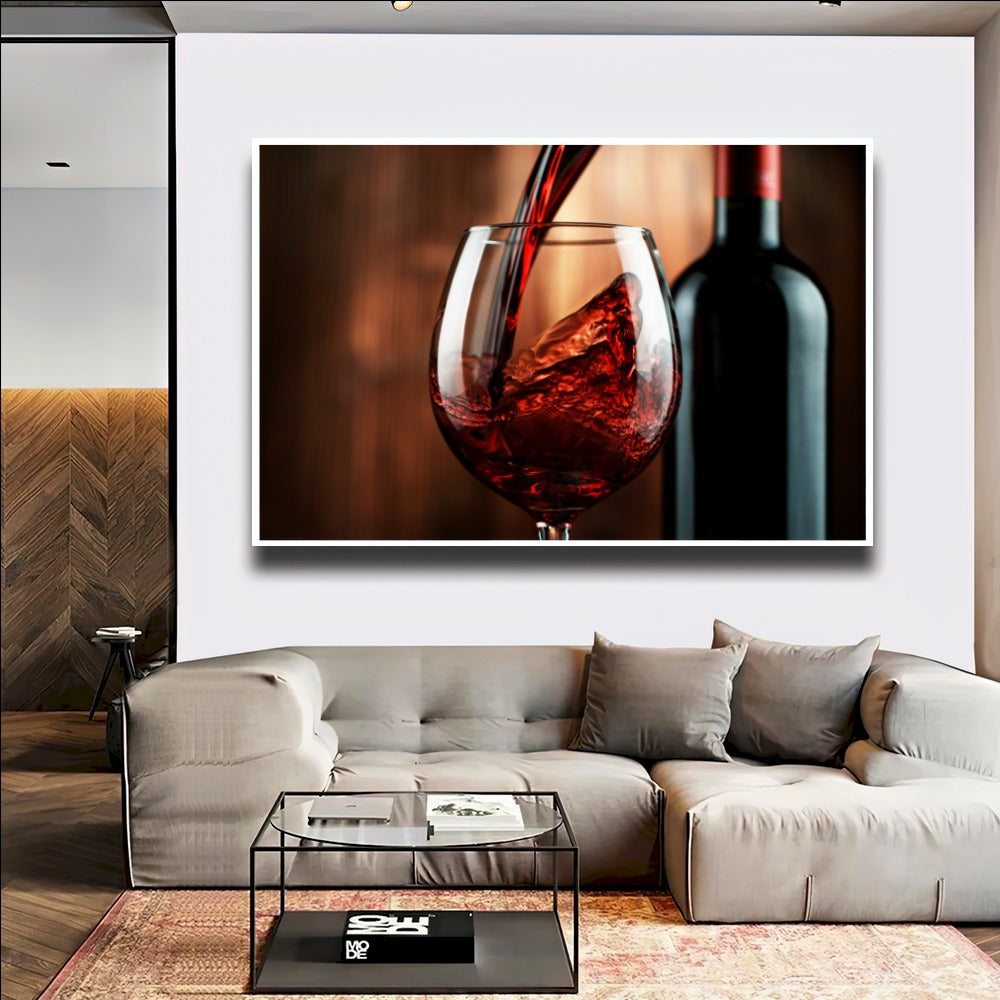 Quadro Taça De Vinho Tinto