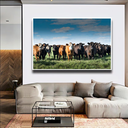 Quadro Tropa De Gado No Campo Pasto