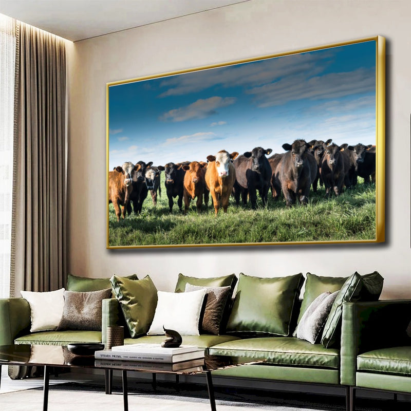 Quadro Tropa De Gado No Campo Pasto