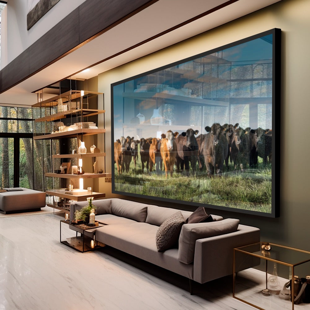 Quadro Tropa De Gado No Campo Pasto