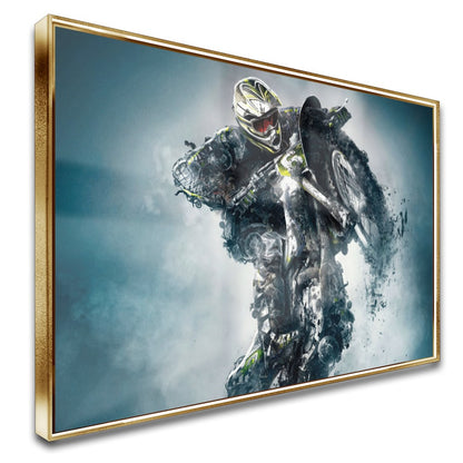 Quadro Motoqueiro Estilo Pintura Com Peças