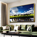 Quadro Vacas Holandesas No Campo Açude