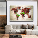 Quadro Mapa Do Mundo Do Café