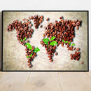 Quadro Mapa Do Mundo Do Café