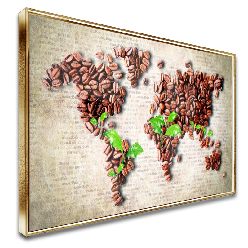 Quadro Mapa Do Mundo Do Café