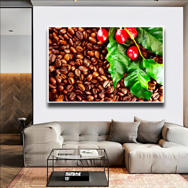 Quadro Grãos Do Café Em Natura
