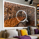 Quadro Grãos E Xícara De Café