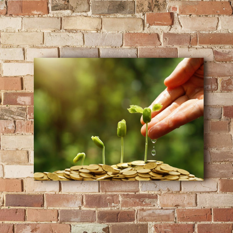Quadro Plantação De Moedas Investimento