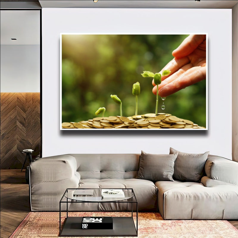 Quadro Plantação De Moedas Investimento